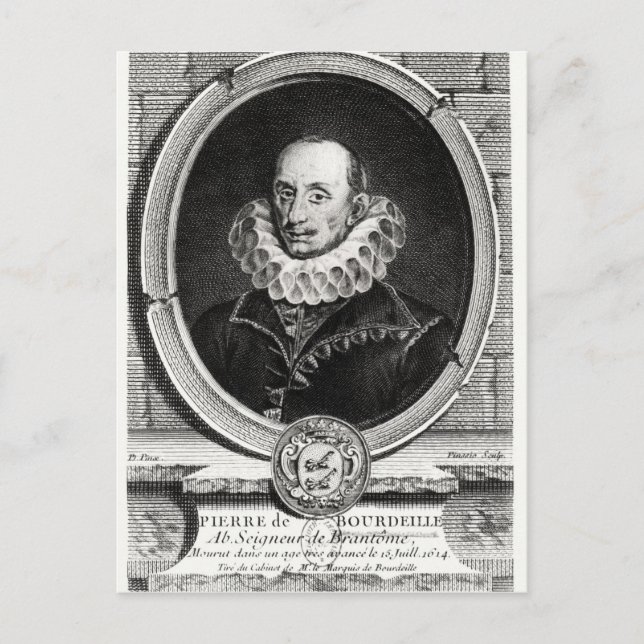 Medallion portrait of Pierre de Bourdeille Postcard (Front)