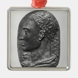 Medallion Self Portrait Metal Ornament