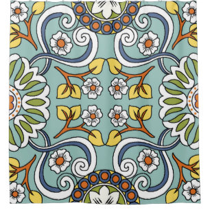 Medallion Turkish Style Vintage Pattern Shower Curtain