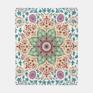 Medallion Vintage multi colour pattern in Turkish, Fleece Blanket