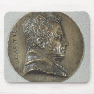 Medallion with a portrait of Jacques Lafitte Mouse Pad