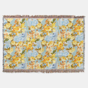Medallions and Roses Throw Blanket