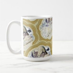 Medallions in Blue and Earth Green Coffee Mug