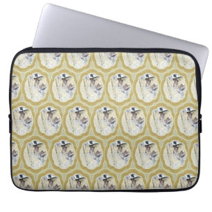Medallions in Blue and Earth Green Laptop Sleeve