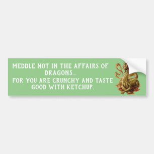 Meddle Not In The Affairs Of Dragons Bumper Sticker