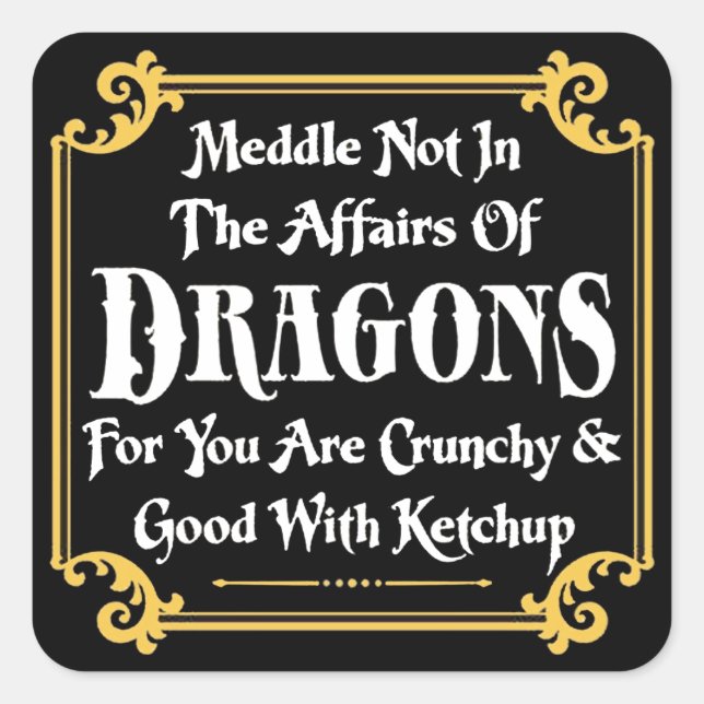 Meddle Not Square Sticker (Front)