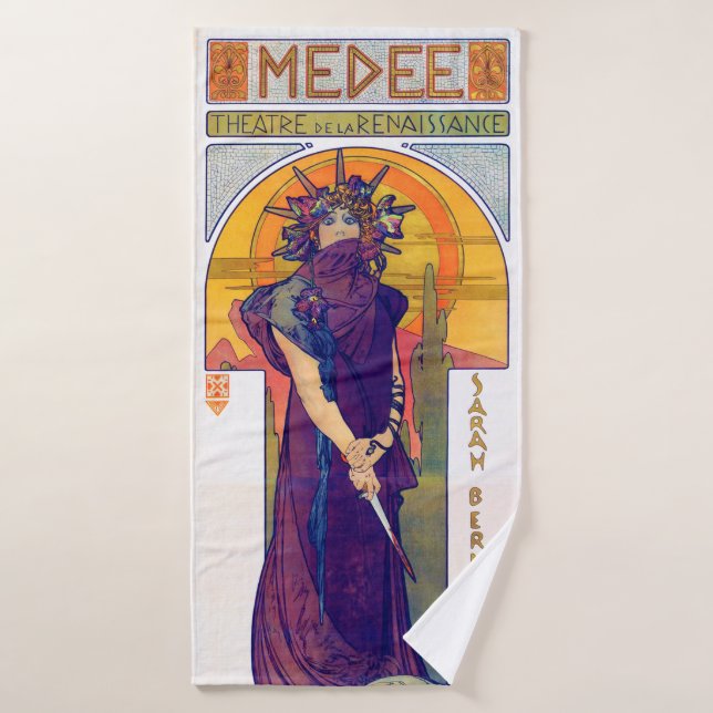 Medea (Medee), Alphonse Mucha Bath Towel (Bath Towel)