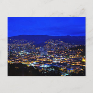 Medellin, Colombia en la noche Postcard