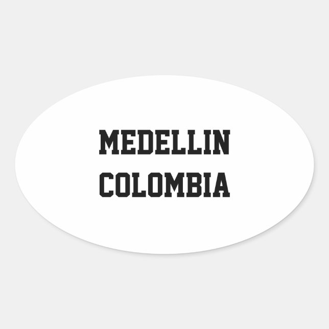 Medellin Colombia oval stickers (Front)