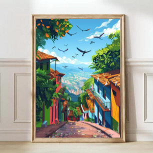 Medellín Print Colombia Illustration Medellin Trav