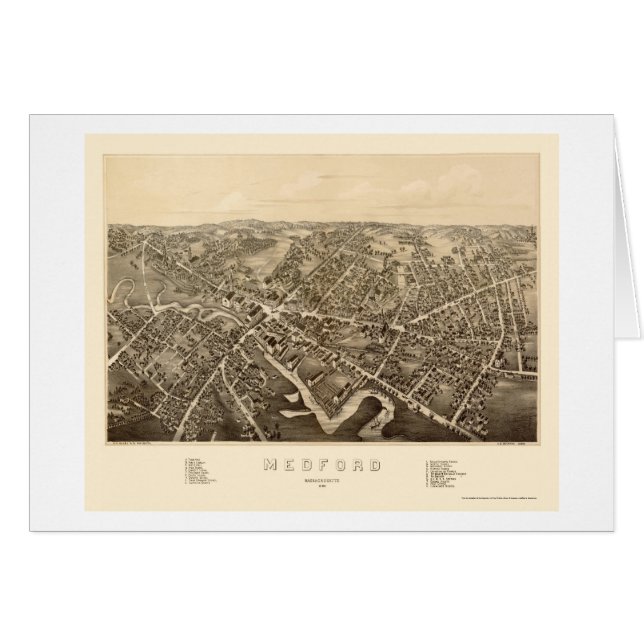 Medford, MA Panoramic Map - 1880 (Front Horizontal)