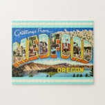 Medford Oregon 11x14 Jigsaw Puzzle<br><div class="desc">Great vintage greeting postcard from Medford,  Oregon repurposed!</div>