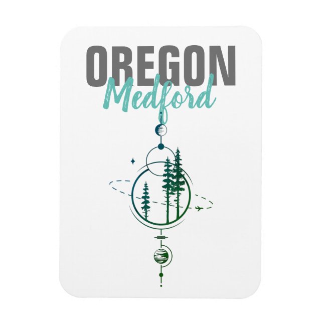 Medford Oregon Geometric Trees Magnet (Vertical)