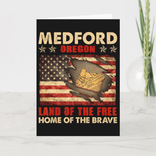 Medford Oregon Usa Flag 4th Of July Card