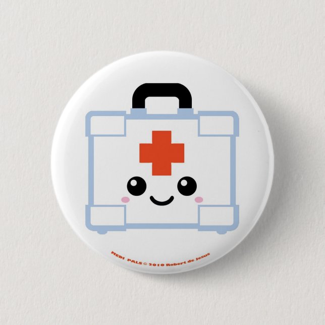 Medi Pals First Aid Kit 6 Cm Round Badge (Front)