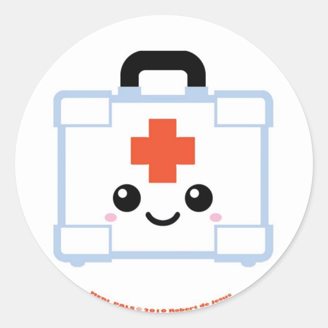 Medi Pals First Aid Kit Classic Round Sticker (Front)