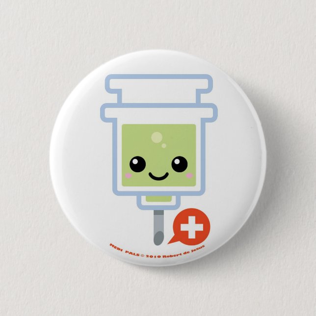 Medi Pals Needle 6 Cm Round Badge (Front)