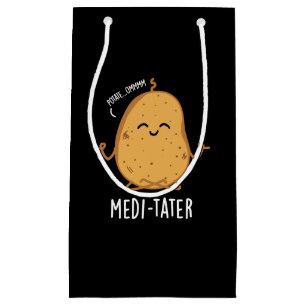Medi-tater Funny Meditating Potato Pun Dark BG Small Gift Bag