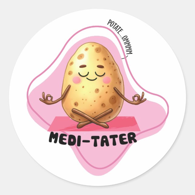 Medi-Tater, Potato Pun | Classic Round Sticker (Front)