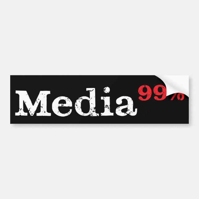 Media99% Bumper Sticker (white on black) (Front)