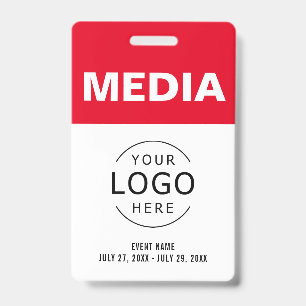 Media All Access Pass Your Own Logo Event ID Badge