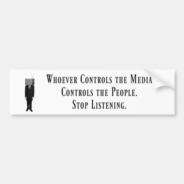 Media Controls the People Bumper Sticker (Front)