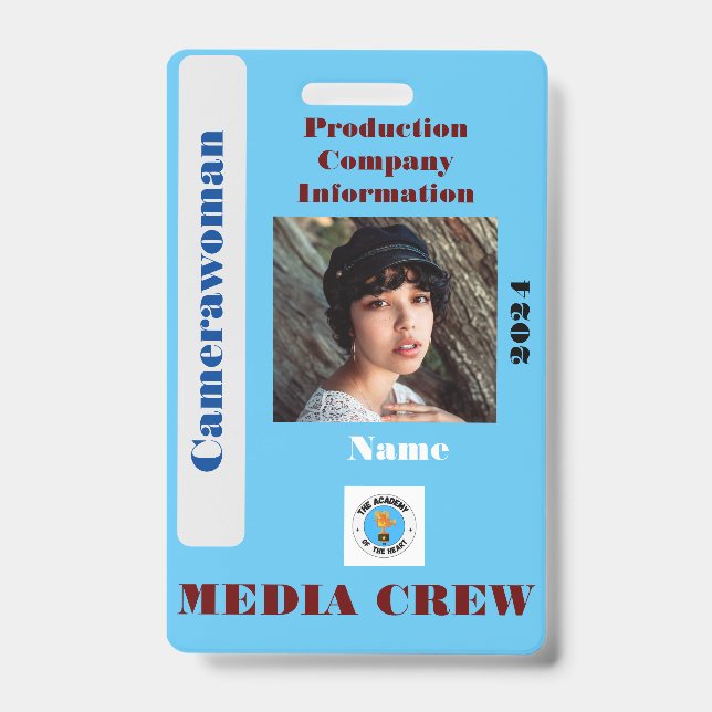 Media Crew Badge ID Badge (Front)