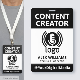 Media ID Pass Logo Content Creator Black Security Badge