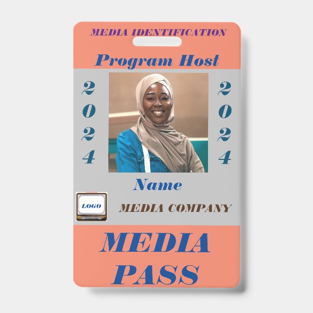 Media Pass ID Badge (Front)
