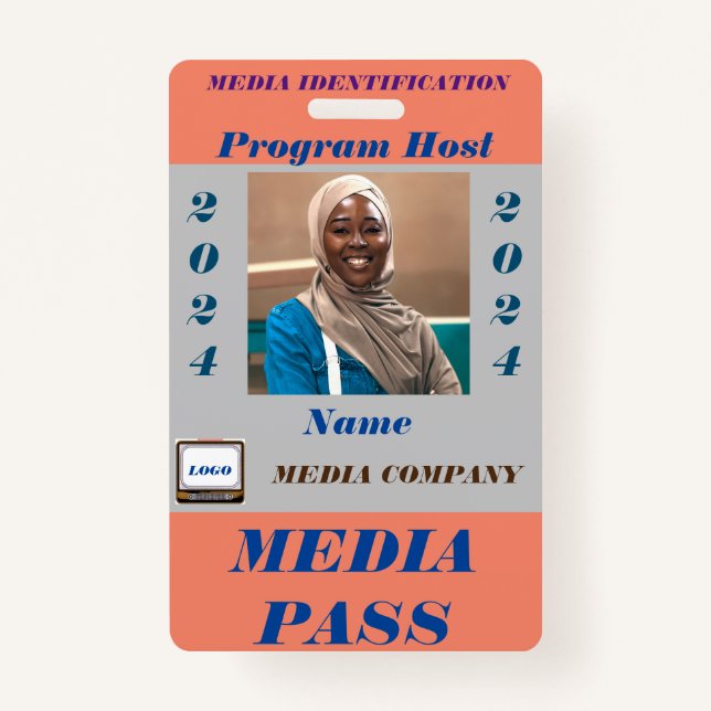 Media Pass ID Badge (Front)
