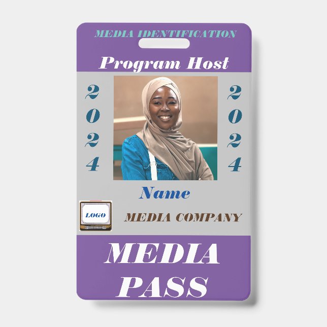 Media Pass ID Badge (Front)