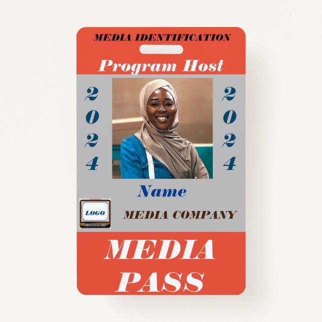 Media Pass ID Badge (Front)