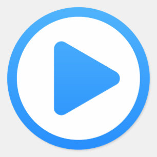 Media player Sign Classic Round Sticker