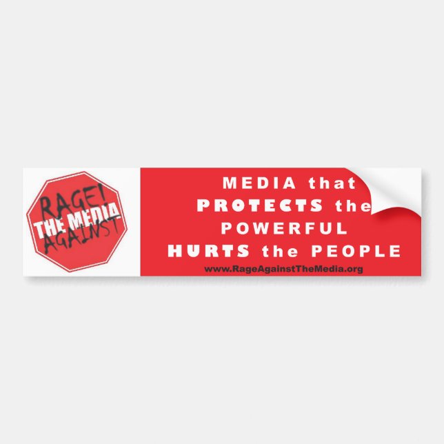 Media that Protects the Powerful bumper sticker--W Sticker (Front)