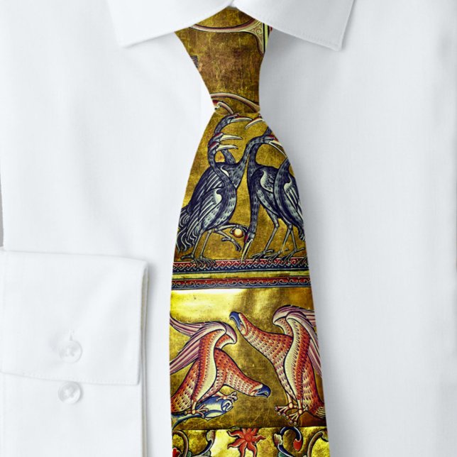 Mediaeval Aberdeen Bestiary Birds Boar Tie (Creator Uploaded)