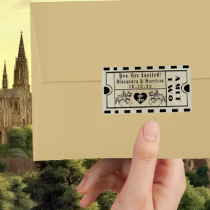 Mediaeval Admit One Save the Date Label