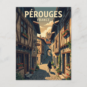 Mediaeval Alley of Pérouges France Postcard