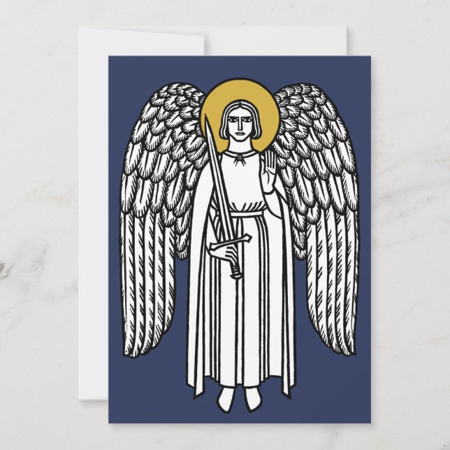 Mediaeval Angel Christmas Flat Holiday Card (Front)