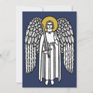 Mediaeval Angel Christmas Flat Holiday Card