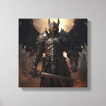 Mediaeval Angel Warrior - Stretched Canvas Print