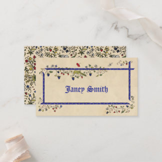 Mediaeval animals flat personalised place card