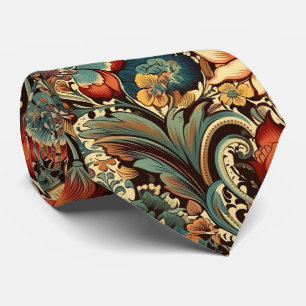 Mediaeval Antique Inspired Floral Motifs Tie