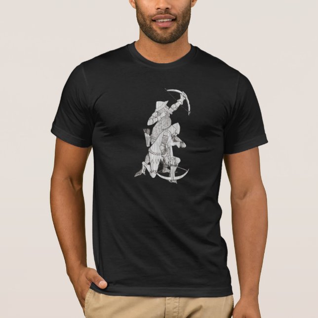 Mediaeval Archer and Crossbowman - Grey T-Shirt (Front)