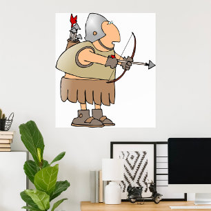 Mediaeval Archer Warrior Funny Knight with Bow Poster