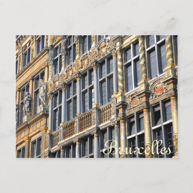 Mediaeval architecture of Grand place in Brussels Postcard (Front)