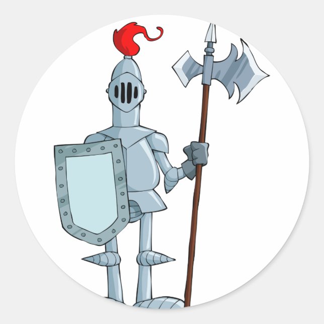 Mediaeval Armour Knight Character Classic Round Sticker (Front)