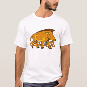 Mediaeval Art Celtic Knot Wild Boar T-Shirt