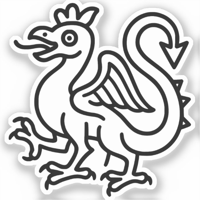 Mediaeval Basilisk Sigil Fantasy Heraldry Mythical (Front)