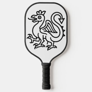 Mediaeval Basilisk Sigil Fantasy Heraldry Mythical Pickleball Paddle