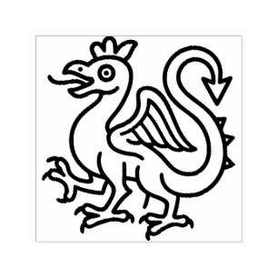Mediaeval Basilisk Sigil Fantasy Heraldry Mythical Self-inking Stamp